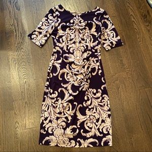 Beautiful deep plum and taupe dress